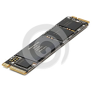 3D NVMe SSD isolated on white background photo