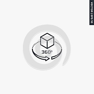 3D object, linear style sign for mobile concept and web design