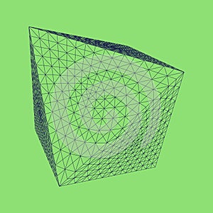3D Octahedron - Vector illustration with Connected Lines. photo