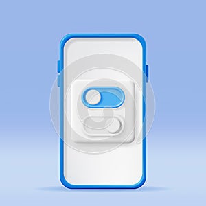 3D On and Off Buttons Switch in Smartphone