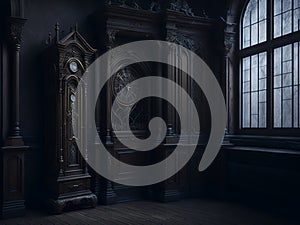 3d - old englisch grandfather clock photo