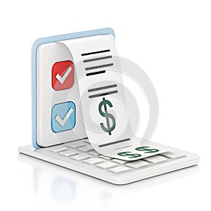 3D online bill payment isolated on white background