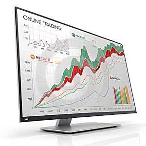 3D online trading graph concept