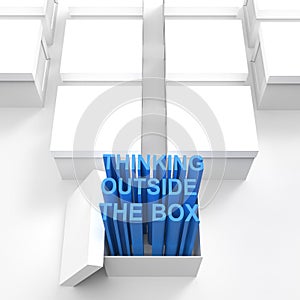 3d open box with extrude text