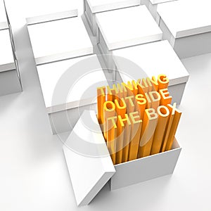 3d open box with extrude text