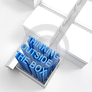 3d open box with extrude text