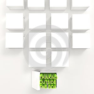 3d open box with extrude text