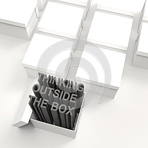 3d open box with extrude text