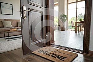 3D open and close house or office front door frame