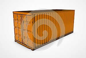 3d orange conteiner on a white background