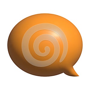 3d orange speech bubble