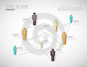 3D organisation personal network vector template. photo