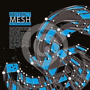 Abstract 3d mesh vector background, clear eps 8.