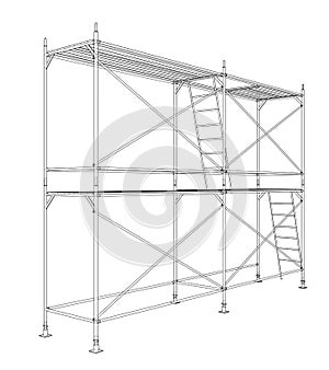 3D outline scaffold. 3d illustration photo