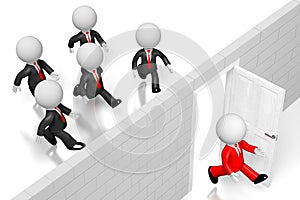 3D outsource concept, businessmen