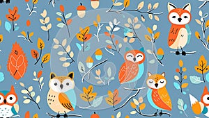 3D Owl Cartoon Pattern
