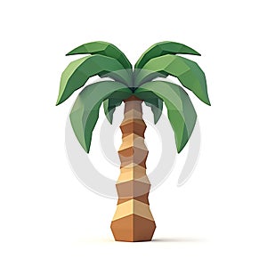 3D Palm Tree icon isolated on a white background