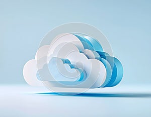 3D Papercraft Cloud Computing Concept