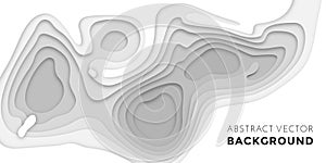 3D papercut layers, paper cut vector art background banner texture website template