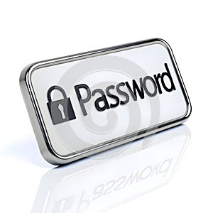 3D password icon isolated on white background photo