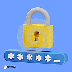3d Password protected icon