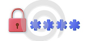 3d Password protected icon