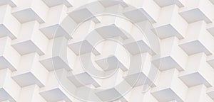 3D pattern of white and beige geometric shapes