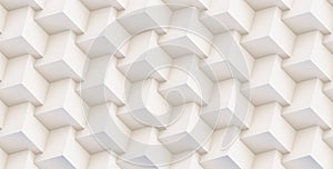 3D pattern of white and beige geometric shapes
