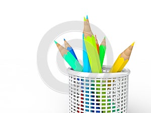 3d pencils in pencil holder