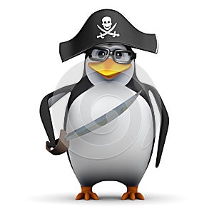 Tridimensional pingüino alumno pirata 