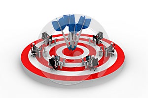 3d people around the target hit