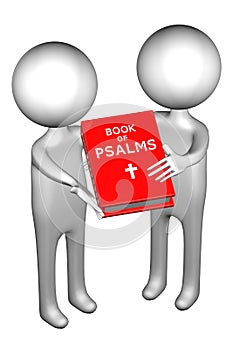 3d People with Book Of Psalms photo