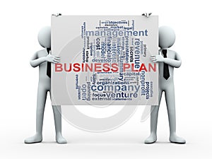 3d people business plan wordcloud photo