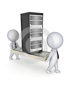 3d people and server.