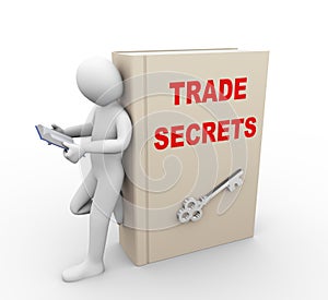 3d person reading trade secrets book photo