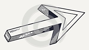 3D Perspective Arrow Vector Design, vector design Generative AI