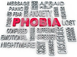 3d Phobia symbol conceptual design on white. Anxiety di photo