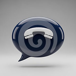 3D Phone Call Icon in a Speech Bubble