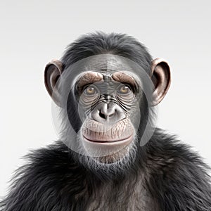 Impressive 3d Chimpanzee Face Illustration In Pixar Style