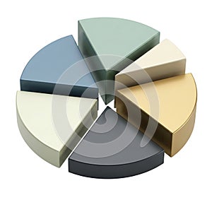 3D Pie Chart Icon Set on White Background â Business Analytics, Statistics, Data Visualization
