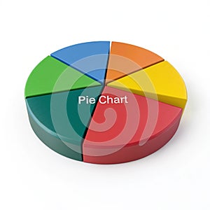 3D Pie Chart Representing Data isolated on white background