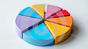 3d pie chart showcasing business distribution with a striking depth of field photo