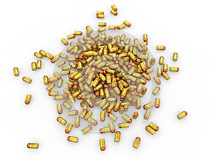 3d pile of golden bullets