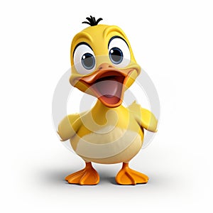 3d Pixar Duck: Yellow Character In Flickr, Icepunk, Disney Animation Style photo
