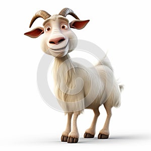 3d Pixar Goat: Realistic Rendering With Cartoonish Features photo