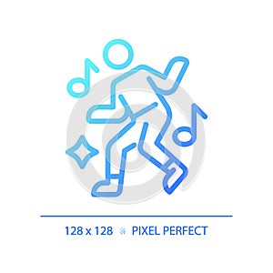 Blue gradient dance linear icon