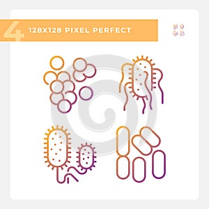 2D pixel perfect gradient bacteria icons