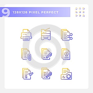 2D pixel perfect gradient document icons