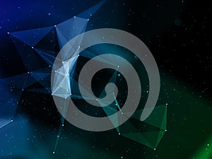 3D plexus modern background with abstract low poly design