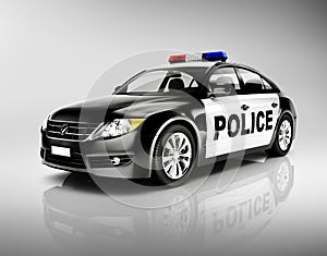 3D Police Car with Siren